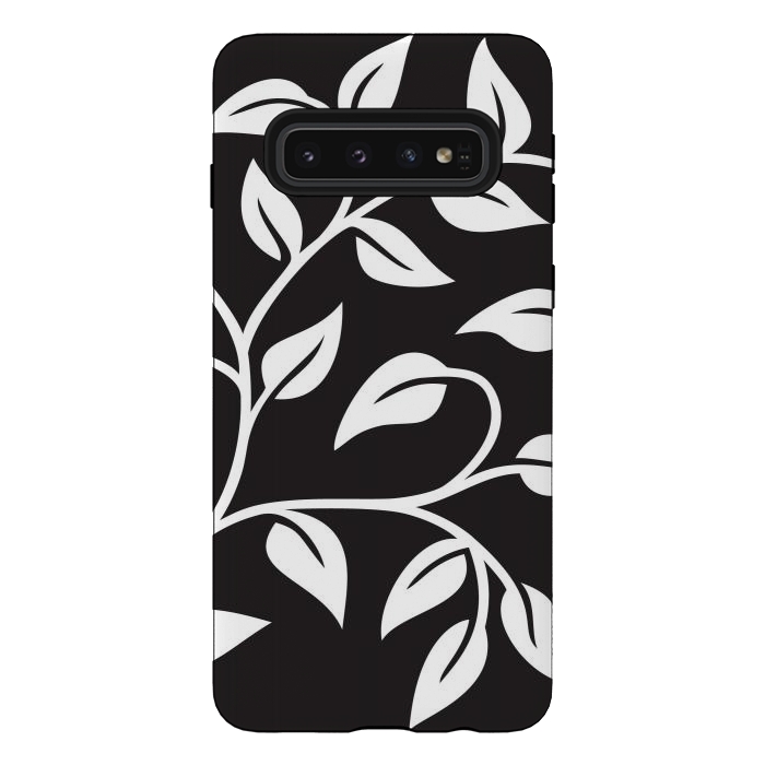 Galaxy S10 StrongFit White Leaves  by Winston
