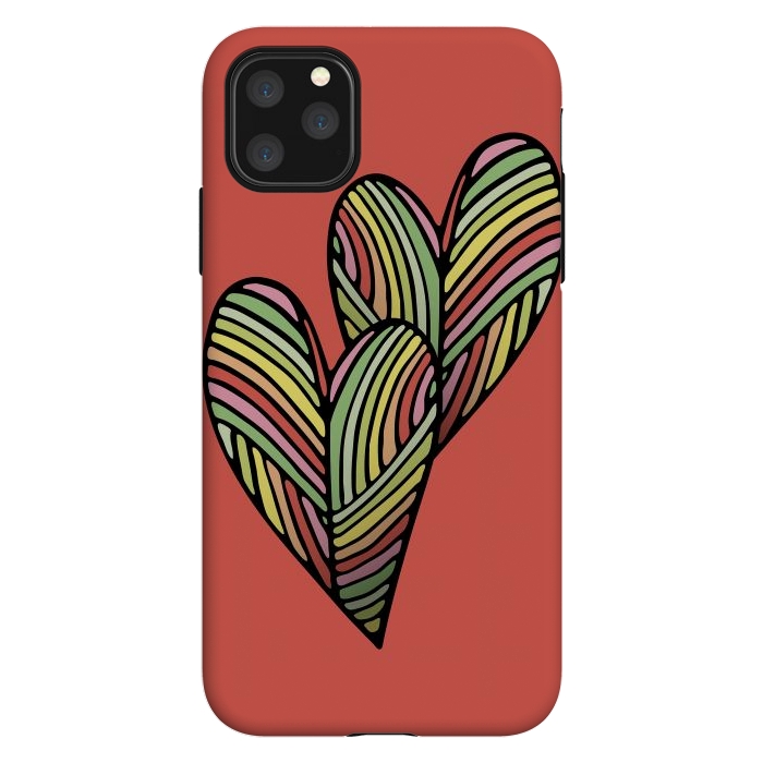 iPhone 11 Pro Max StrongFit Two Hearts by Majoih