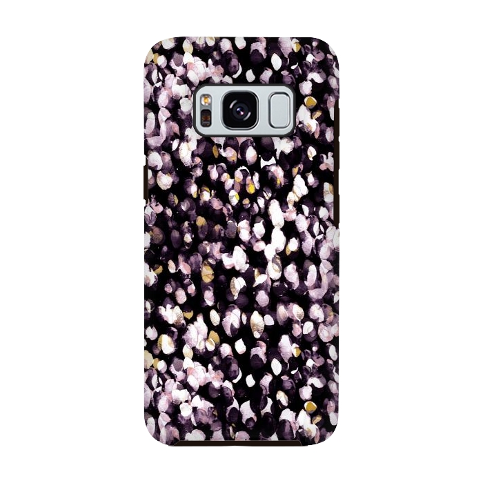 Galaxy S8 StrongFit Black pink watercolor spots by Oana 