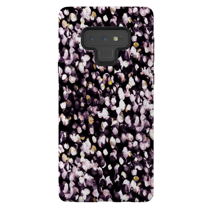 Galaxy Note 9 StrongFit Black pink watercolor spots by Oana 