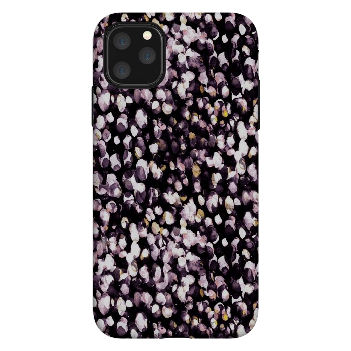 iPhone 11 Pro Max StrongFit Black pink watercolor spots by Oana 