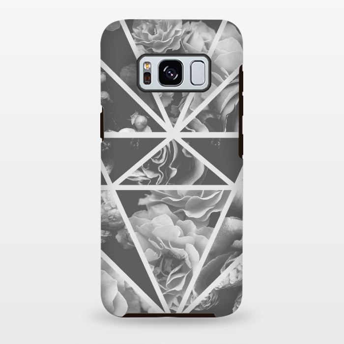 Galaxy S8 plus StrongFit Gray rose petals geo collage by Oana 