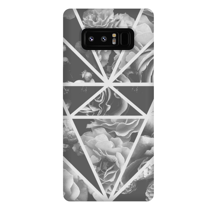 Galaxy Note 8 StrongFit Gray rose petals geo collage by Oana 
