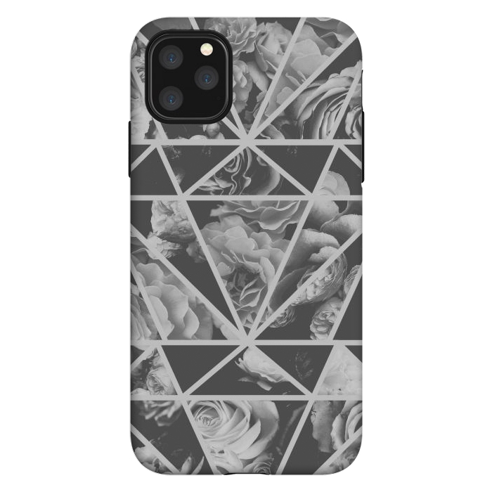 iPhone 11 Pro Max StrongFit Gray rose petals geo collage by Oana 