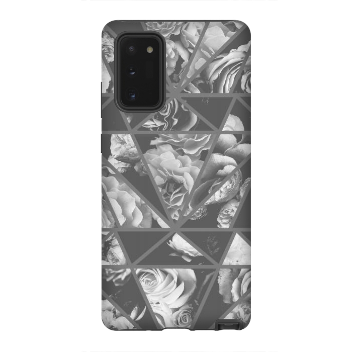 Galaxy Note 20 StrongFit Gray rose petals geo collage by Oana 