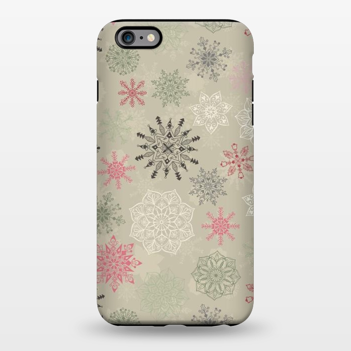 iPhone 6/6s plus StrongFit Christmas Snowflakes on Light Green by Paula Ohreen