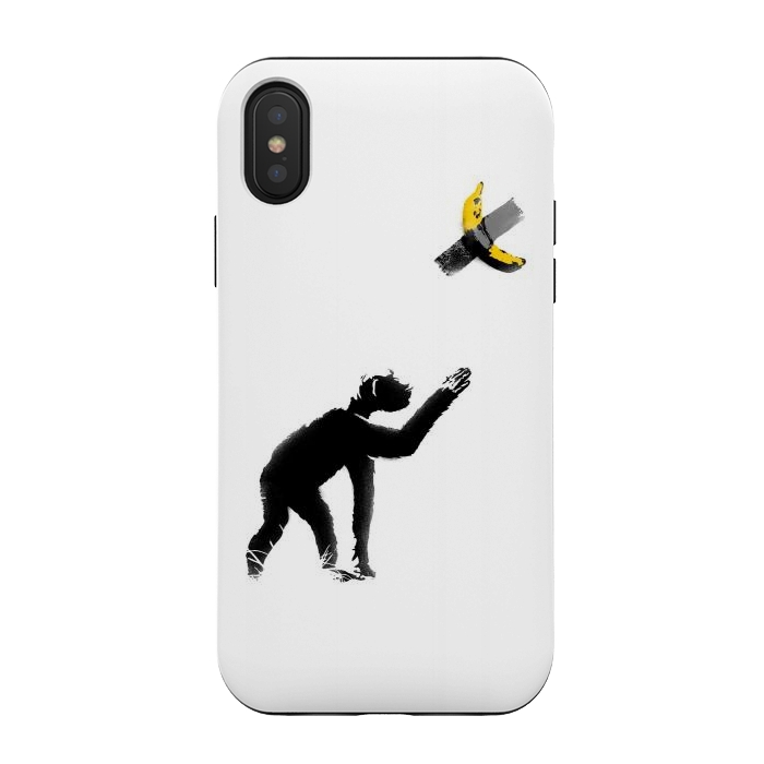 iPhone Xs / X StrongFit Chimpanzee and Banana Taped by Afif Quilimo