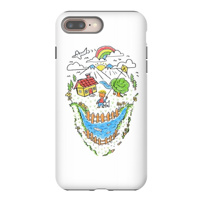 iPhone 7 plus StrongFit Skull Kid Draw 1 by Afif Quilimo