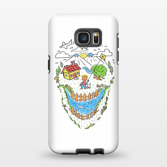 Galaxy S7 EDGE StrongFit Skull Kid Draw 1 by Afif Quilimo