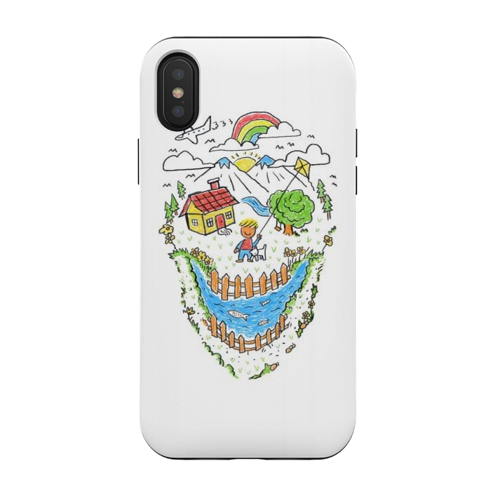 iPhone Xs / X StrongFit Skull Kid Draw 1 by Afif Quilimo