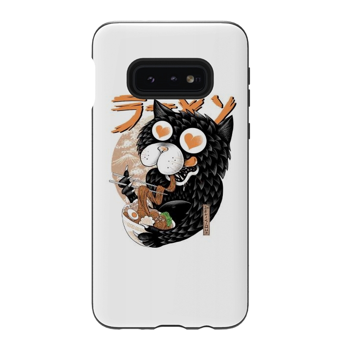 Galaxy S10e StrongFit Cat Love Ramen by Afif Quilimo