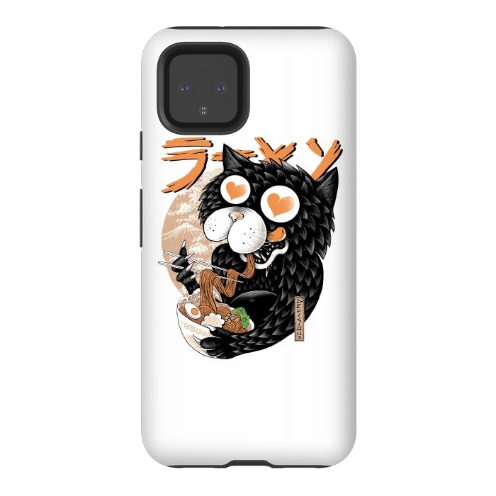 Pixel 4 StrongFit Cat Love Ramen by Afif Quilimo