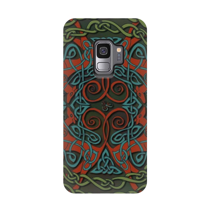 Galaxy S9 StrongFit Art Nouveau Greyhounds by Lotti Brown