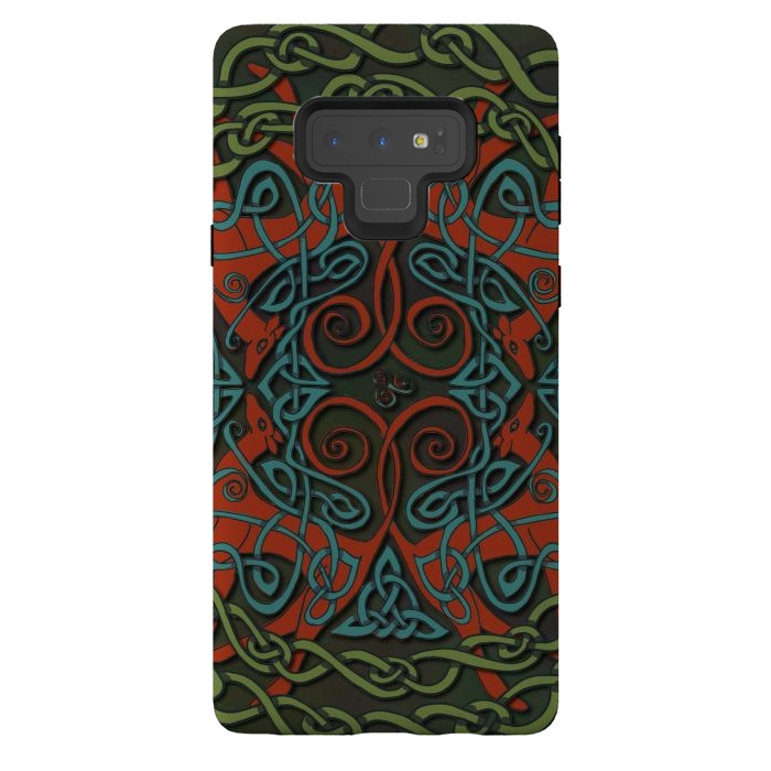 Galaxy Note 9 StrongFit Art Nouveau Greyhounds by Lotti Brown