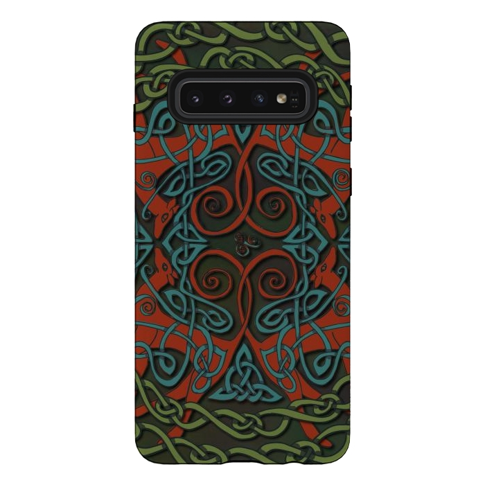 Galaxy S10 StrongFit Art Nouveau Greyhounds by Lotti Brown