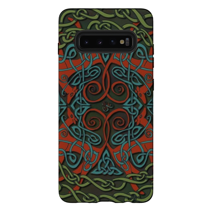 Galaxy S10 plus StrongFit Art Nouveau Greyhounds by Lotti Brown