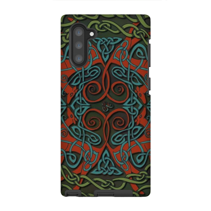 Galaxy Note 10 StrongFit Art Nouveau Greyhounds by Lotti Brown