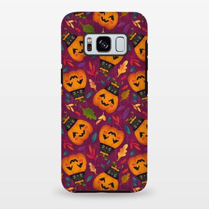 Galaxy S8 plus StrongFit Pumpkin Kitty by Noonday Design