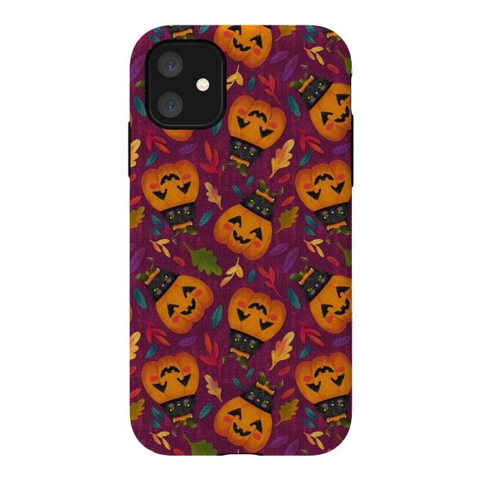 iPhone 11 StrongFit Pumpkin Kitty by Noonday Design