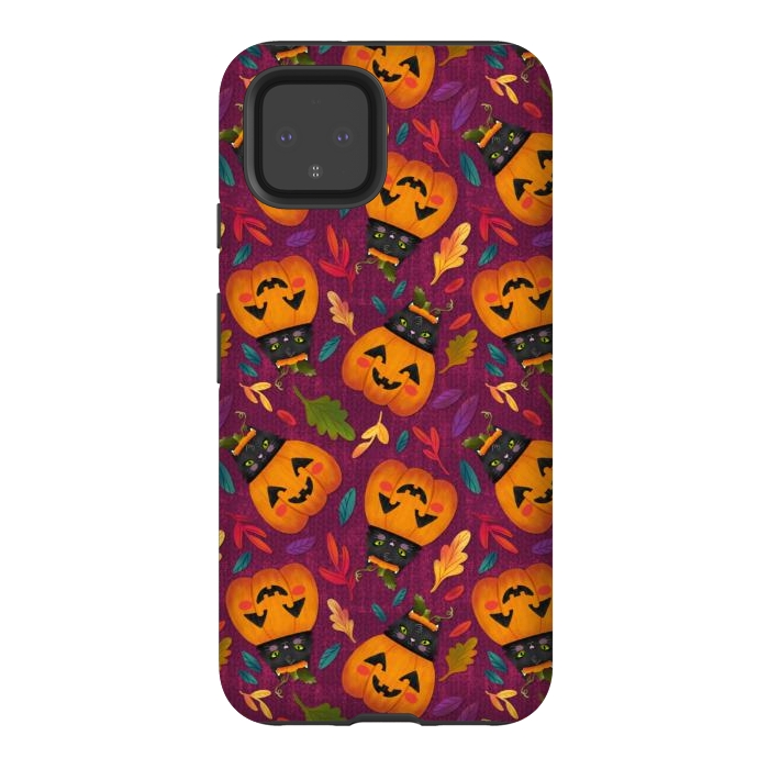Pixel 4 StrongFit Pumpkin Kitty by Noonday Design