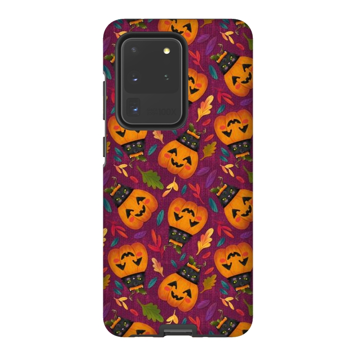 Galaxy S20 Ultra StrongFit Pumpkin Kitty by Noonday Design