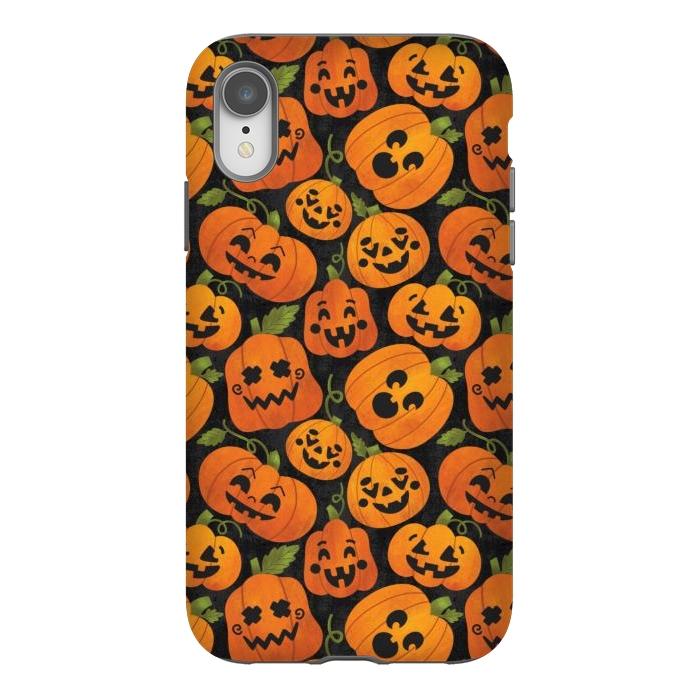 iPhone Xr StrongFit Funny Jack-O-Lanterns by Noonday Design