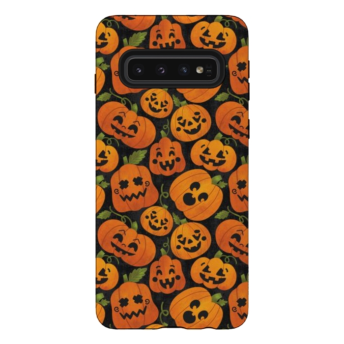 Galaxy S10 StrongFit Funny Jack-O-Lanterns by Noonday Design