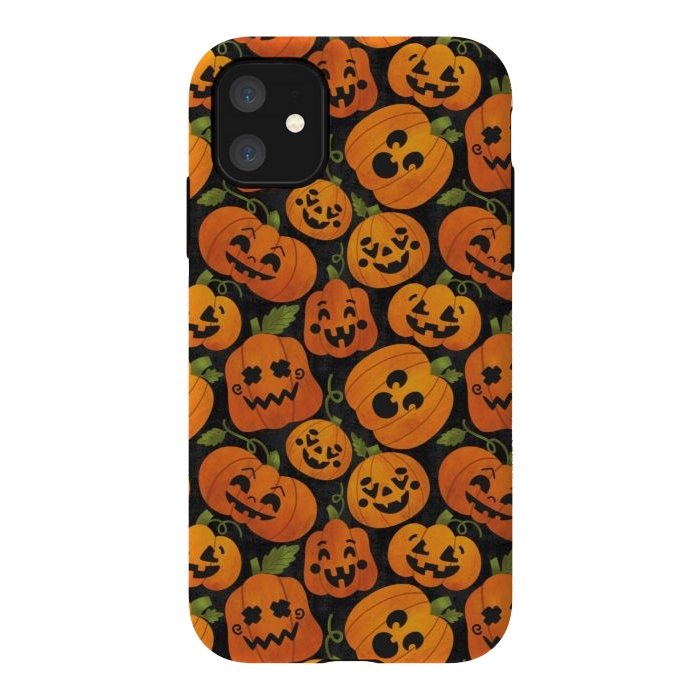 iPhone 11 StrongFit Funny Jack-O-Lanterns by Noonday Design