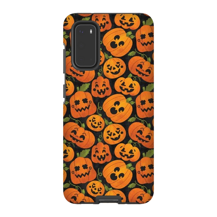 Galaxy S20 StrongFit Funny Jack-O-Lanterns by Noonday Design