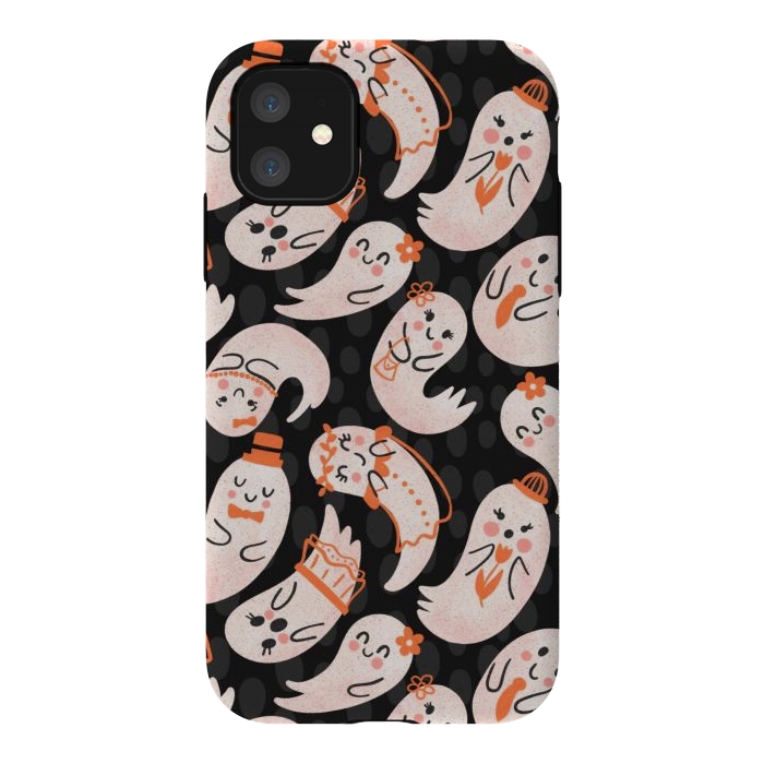 iPhone 11 StrongFit Cute Ghost Friends by Noonday Design