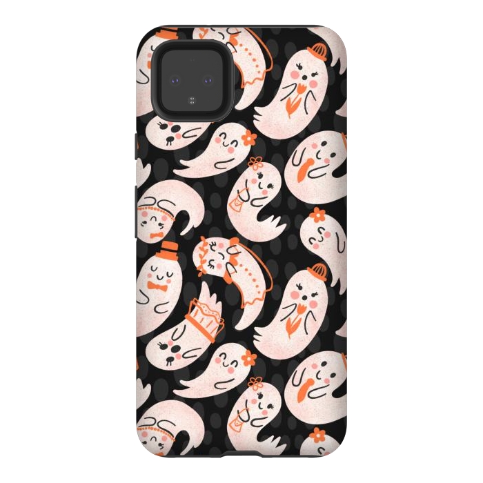 Pixel 4XL StrongFit Cute Ghost Friends by Noonday Design