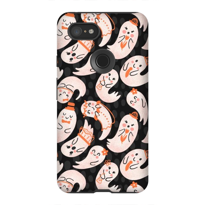Pixel 3XL StrongFit Cute Ghost Friends by Noonday Design