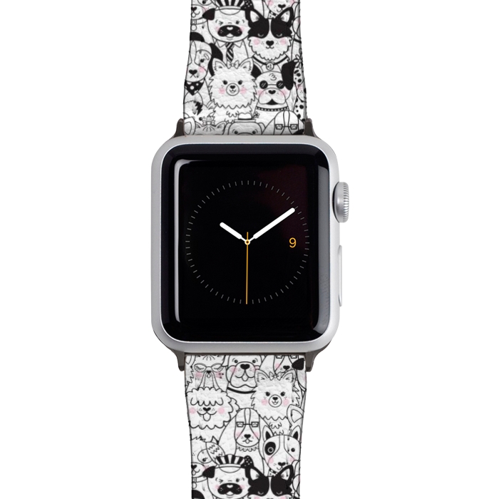 Watch 42mm / 44mm Strap PU leather Puppy Party by Noonday Design