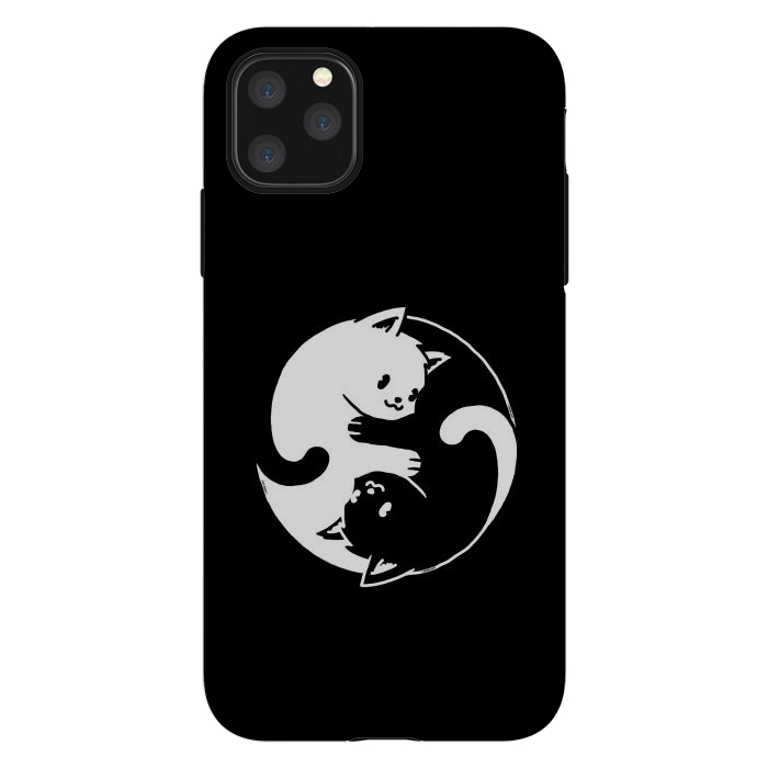 iPhone 11 Pro Max StrongFit Yin Yang Cat Black & White by Vó Maria