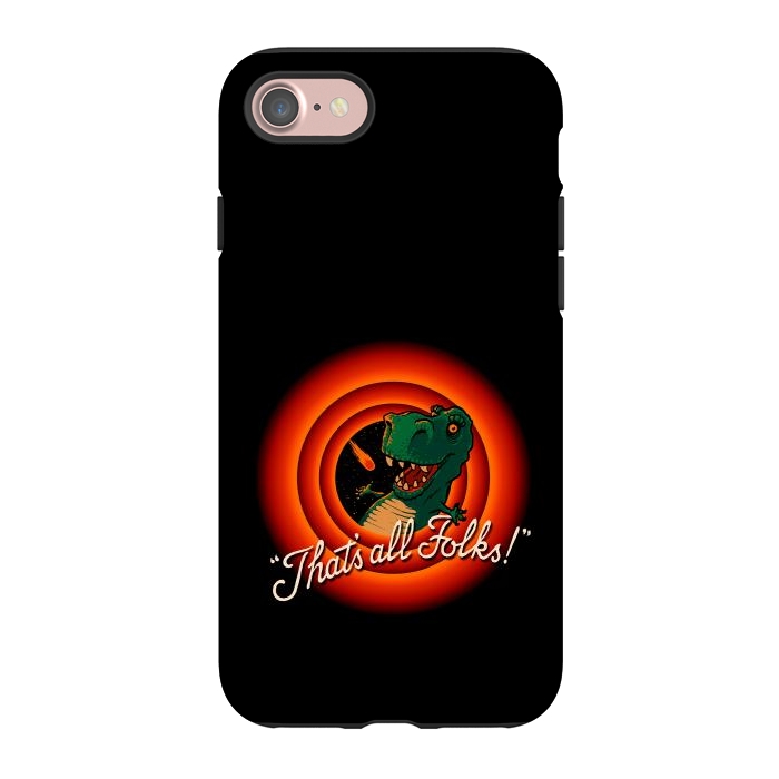 iPhone 7 StrongFit That's All Folks - T-Rex Dinosaur Extinction by Vó Maria