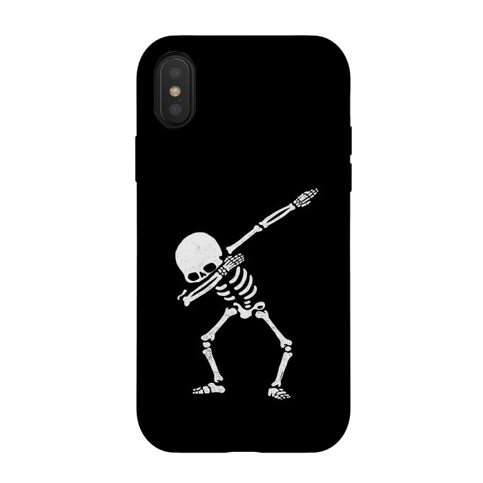 iPhone Xs / X StrongFit Dabbing Skeleton Dab Pose Hip Hop Skull by Vó Maria