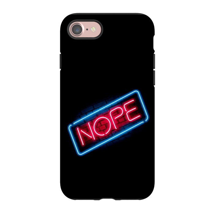 iPhone 7 StrongFit Nope - Neon Lights by Vó Maria