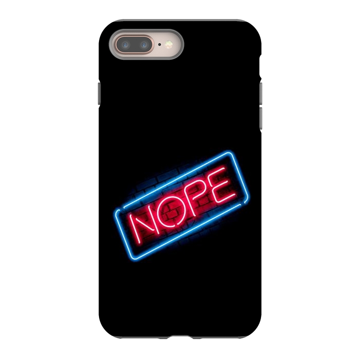 iPhone 7 plus StrongFit Nope - Neon Lights by Vó Maria