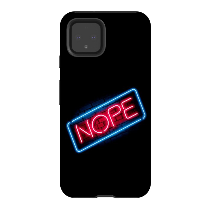 Pixel 4 StrongFit Nope - Neon Lights by Vó Maria