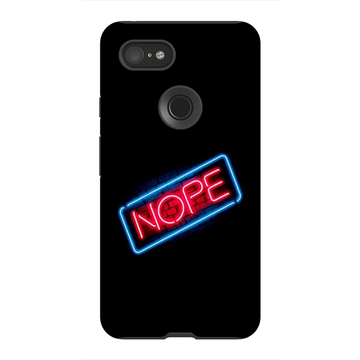 Pixel 3XL StrongFit Nope - Neon Lights by Vó Maria