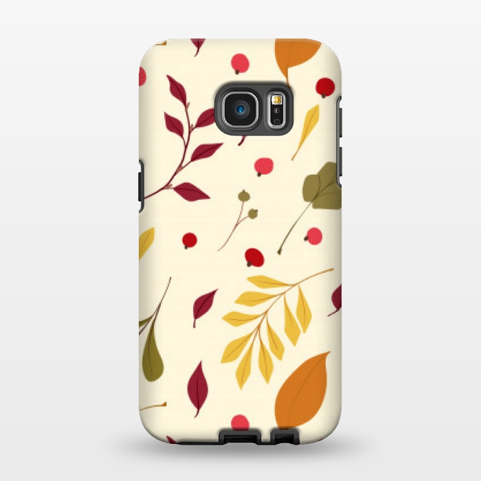 Galaxy S7 EDGE StrongFit subtle autumn leaves pattern by MALLIKA