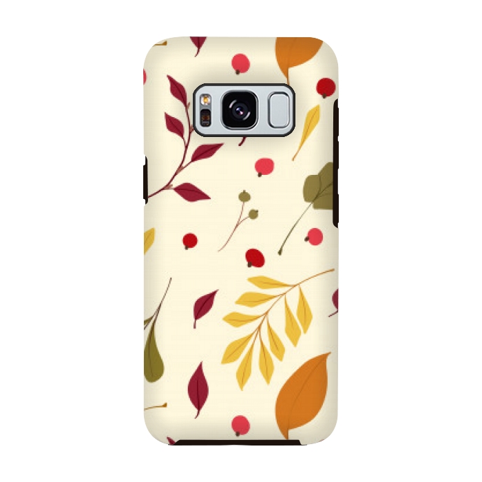 Galaxy S8 StrongFit subtle autumn leaves pattern by MALLIKA