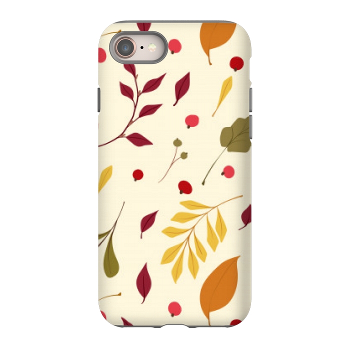 iPhone 8 StrongFit subtle autumn leaves pattern by MALLIKA