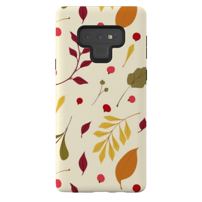 Galaxy Note 9 StrongFit subtle autumn leaves pattern by MALLIKA