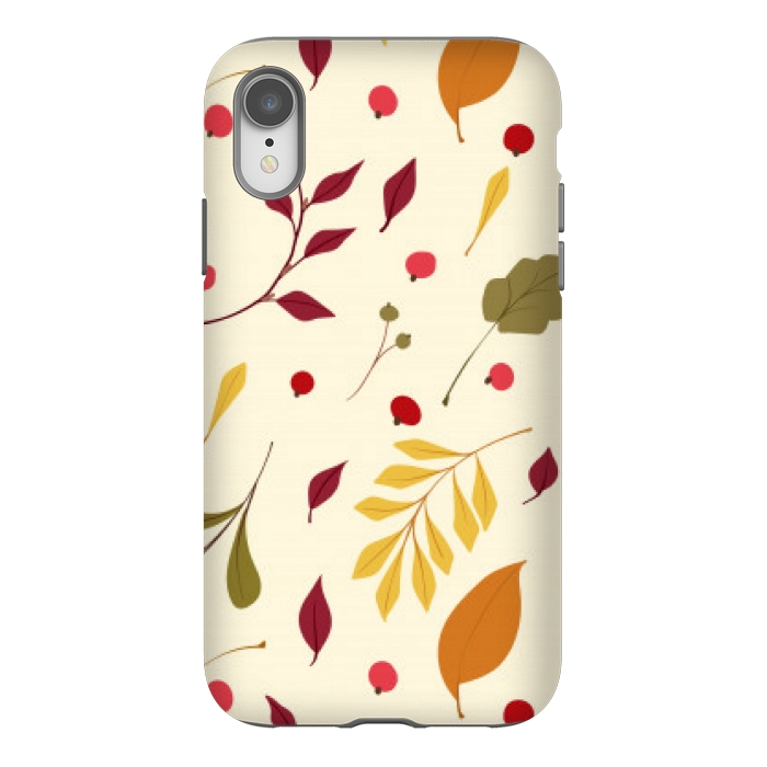 iPhone Xr StrongFit subtle autumn leaves pattern by MALLIKA
