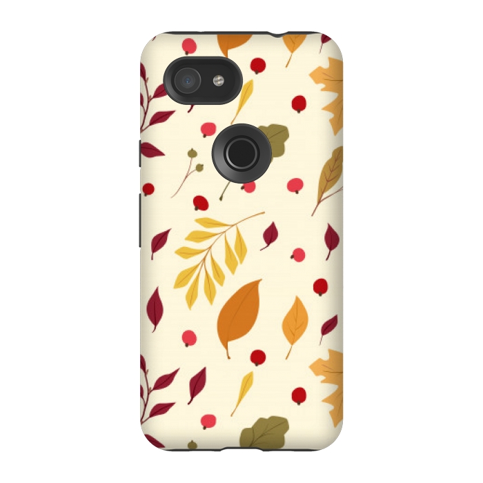 Pixel 3A StrongFit subtle autumn leaves pattern by MALLIKA