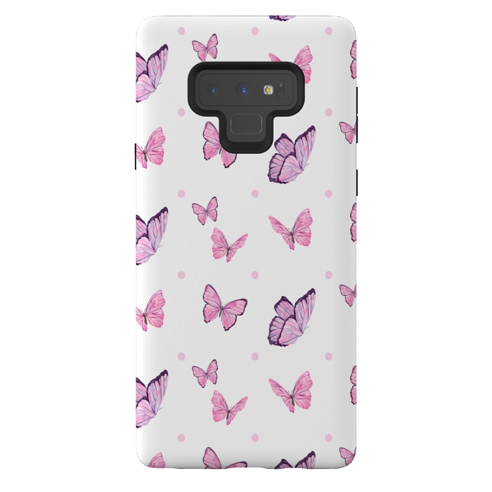 Galaxy Note 9 StrongFit CUTE PINK PURPLE BUTTERFLY PATTERN by MALLIKA