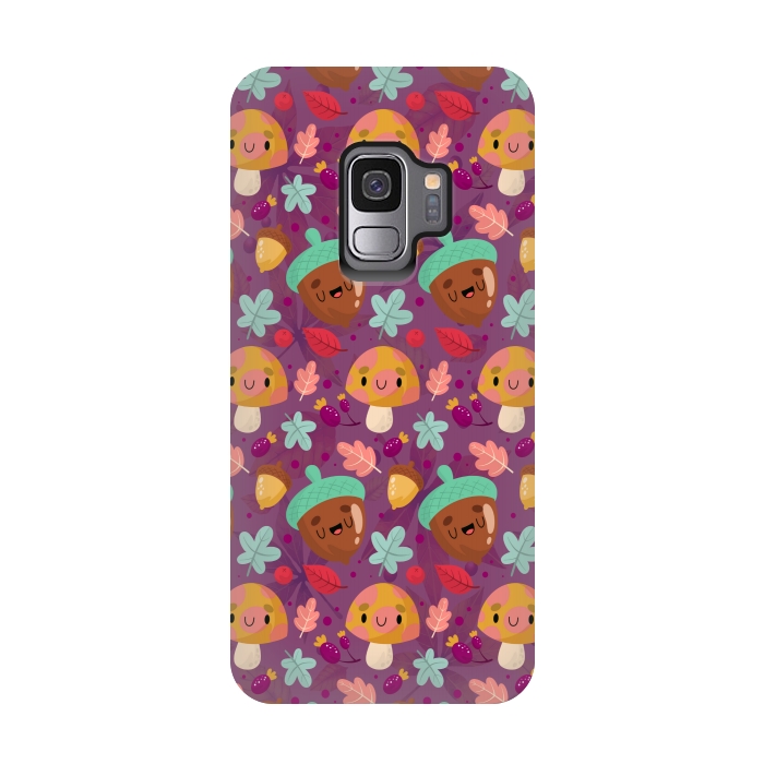 Galaxy S9 StrongFit MUSHROOMS NUTS PATTERN by MALLIKA