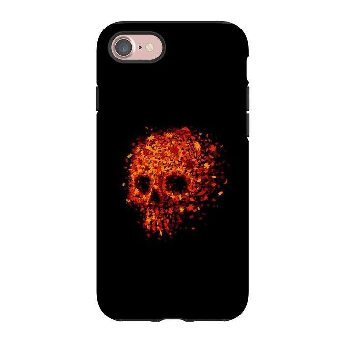 iPhone 7 StrongFit Autumn Skull - Fall Leaves by Vó Maria