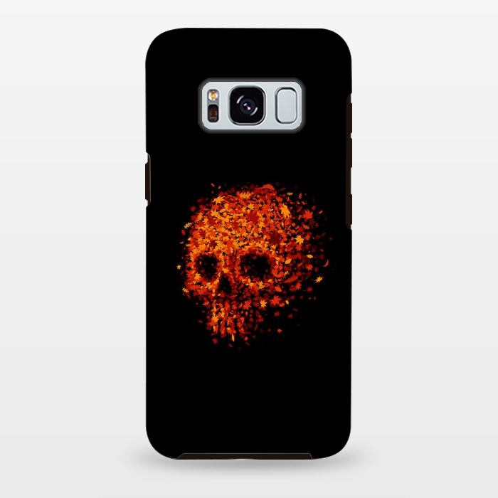 Galaxy S8 plus StrongFit Autumn Skull - Fall Leaves by Vó Maria